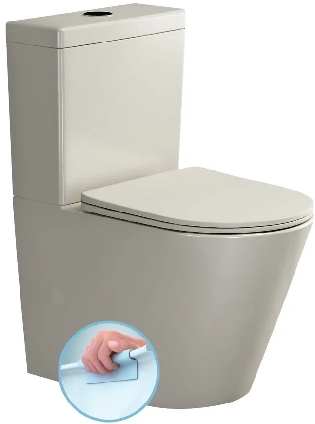 Sapho Sapho, PACO RIMLESS WC kombi misa s nádržkou, spodný/zadný odpad, ivory, PC1012WRBE