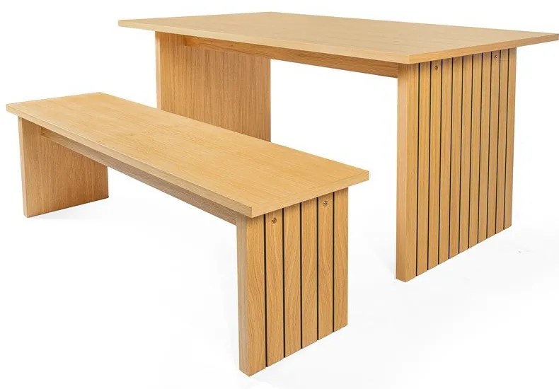 Jedálenský stôl s doskou v dubovom dekore 90x160 cm Stripe - Woodman