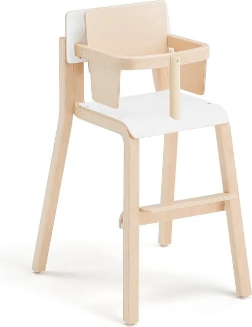 Vysoká detská stolička DANTE, výška 500 mm, breza/biela