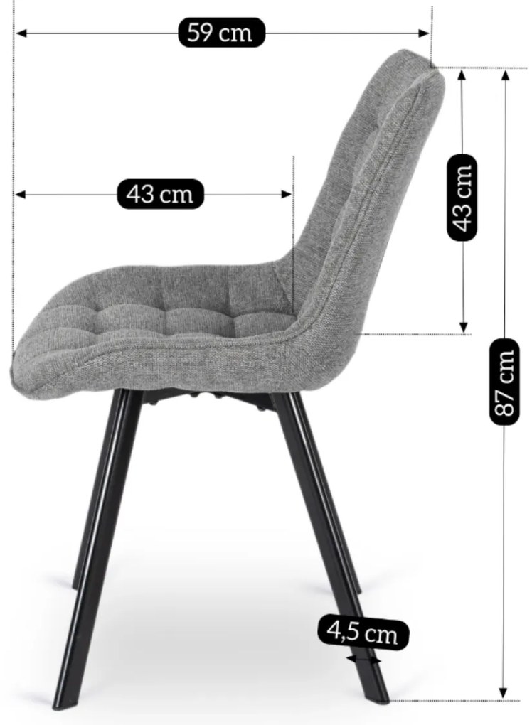 PROXIMA.store - Čalúnená jedálenska stolička RICK FARBA: sivá, MATERIÁL: pletená