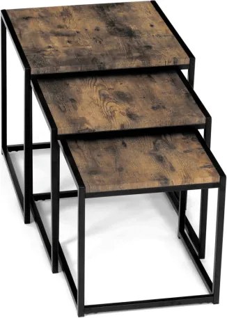Sada 3 konferenčných stolíkov old wood AF-3003 OLW
