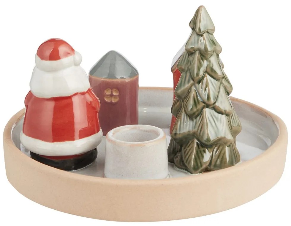 WINTER VILLAGE Svietnik 15 cm - béžová