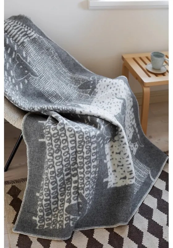 Vlnená deka Päkäpäät 130x180, sivá