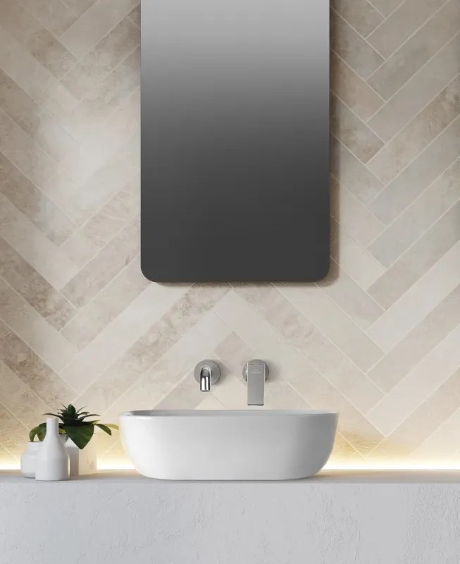 Invena Vitoria, keramické umývadlo na dosku 455x320x135 mm, biela lesklá, INV-CE-48-001-W