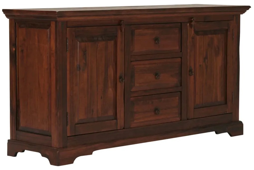 furniture-nabytek.cz - Masivní komoda Catana z borovice, lakovaná, hnědá – 170×50×90 cm