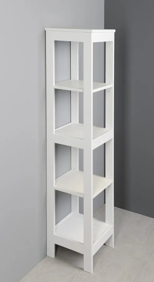 Aqualine Aqualine, ETIDE policový regál vysoký 36x152x36 cm, biela mat, ET156