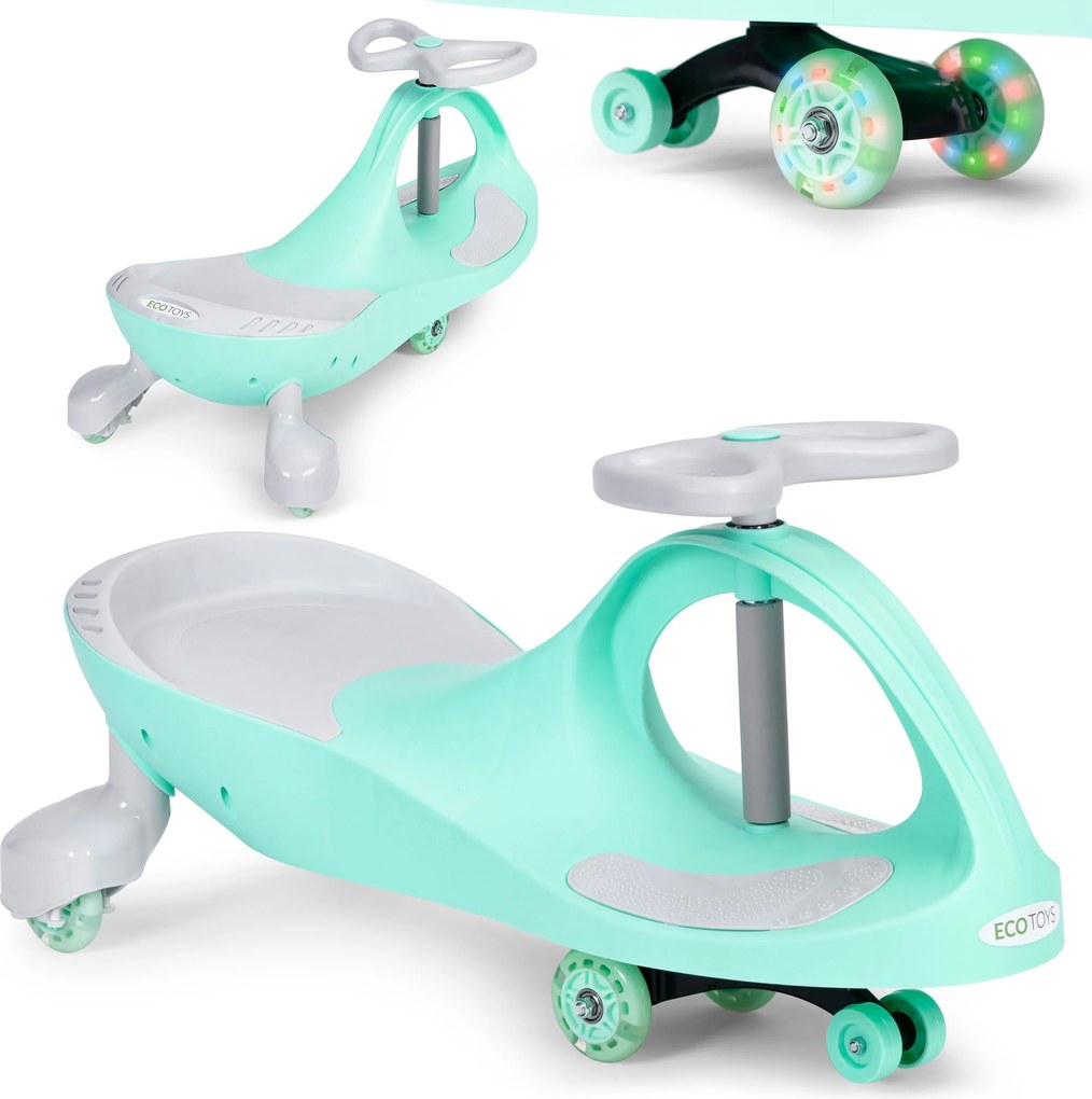 ECOTOYS gravitačné odrážadlo pre deti 3+ LED kolesá zelené
