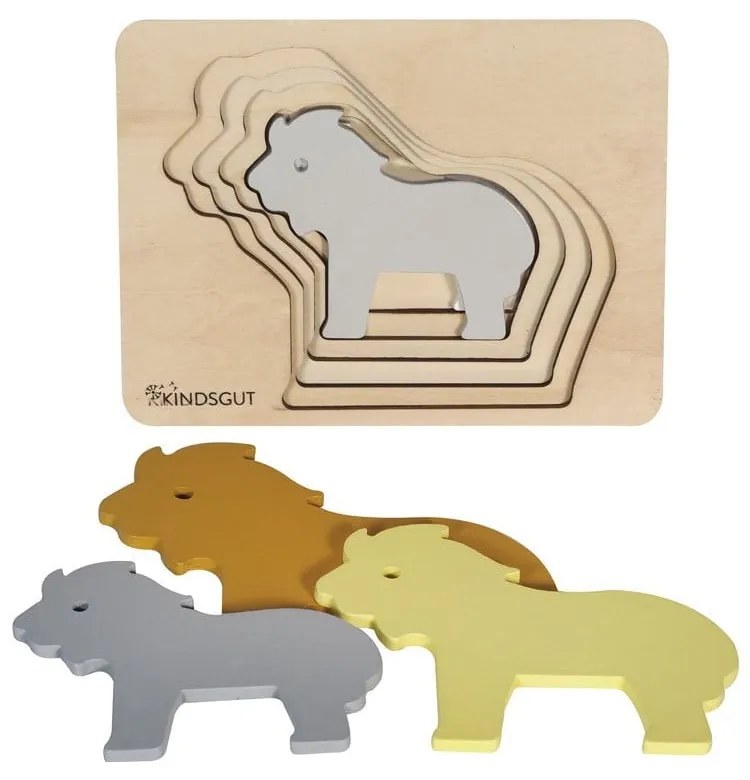 Drevené detské puzzle Kindsgut Lion