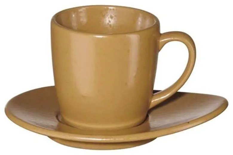 ASA Selection Šálka na espresso s tanierikom CUBBA PANNA 60 ml horčicovo hnedá