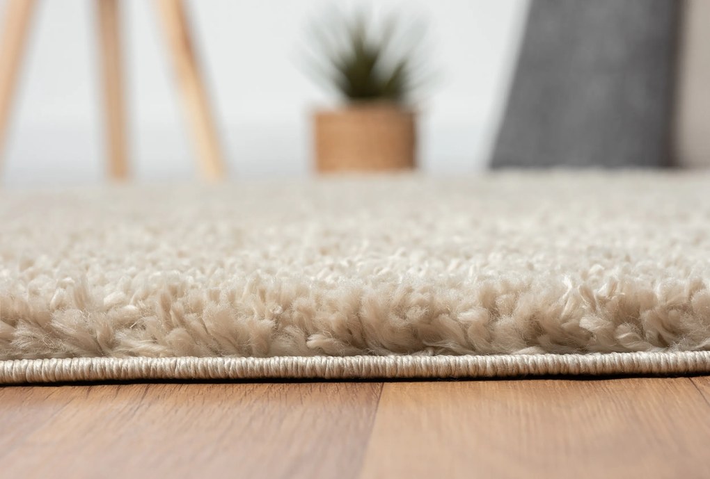 Kusový koberec My Shaggy beige kruh, 150x150 (priemer) kruh, béžová, chodba / predsieň, My Flair