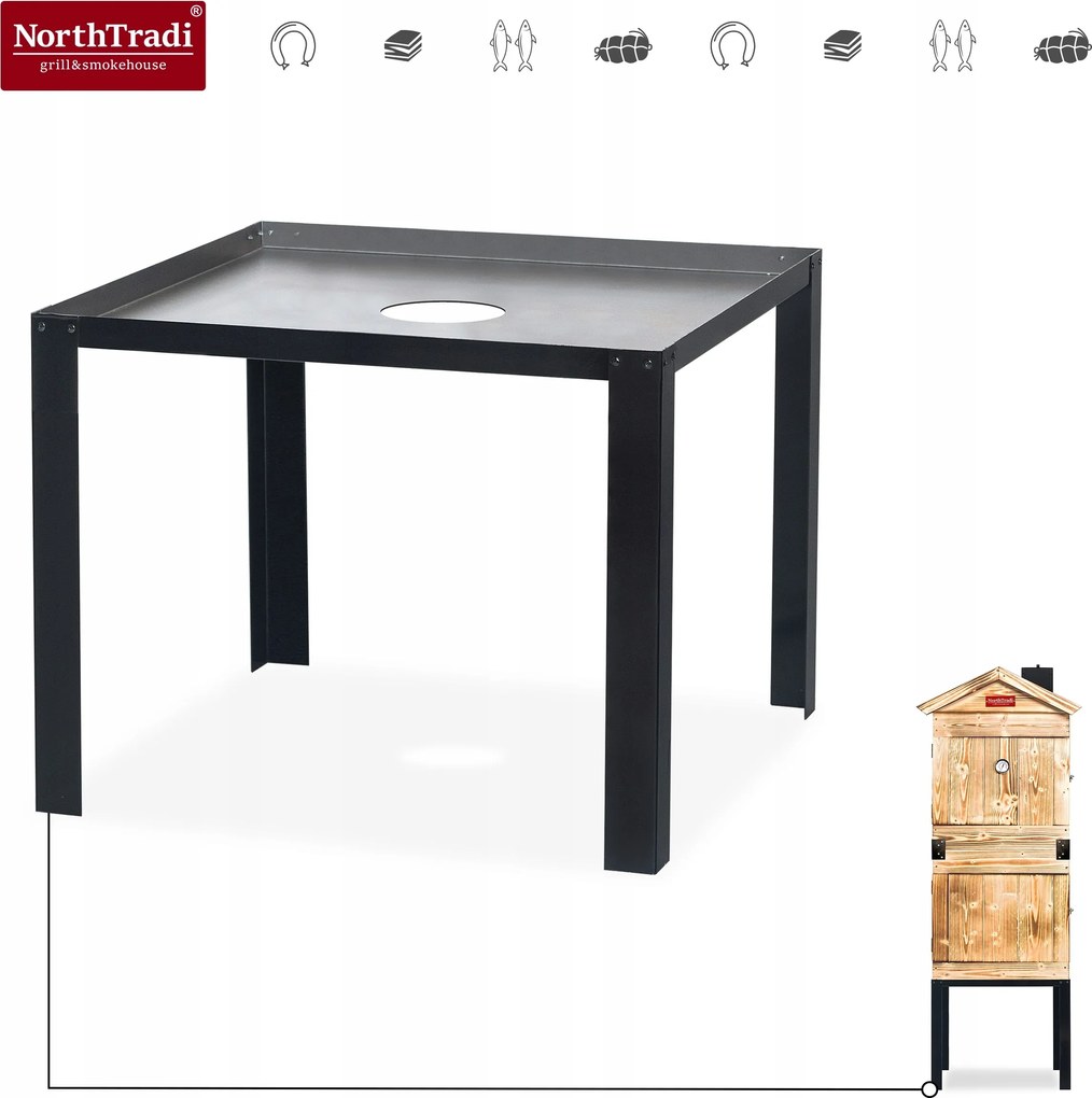 TRENDIE Udiareň XXL drevená s kovovým komínom