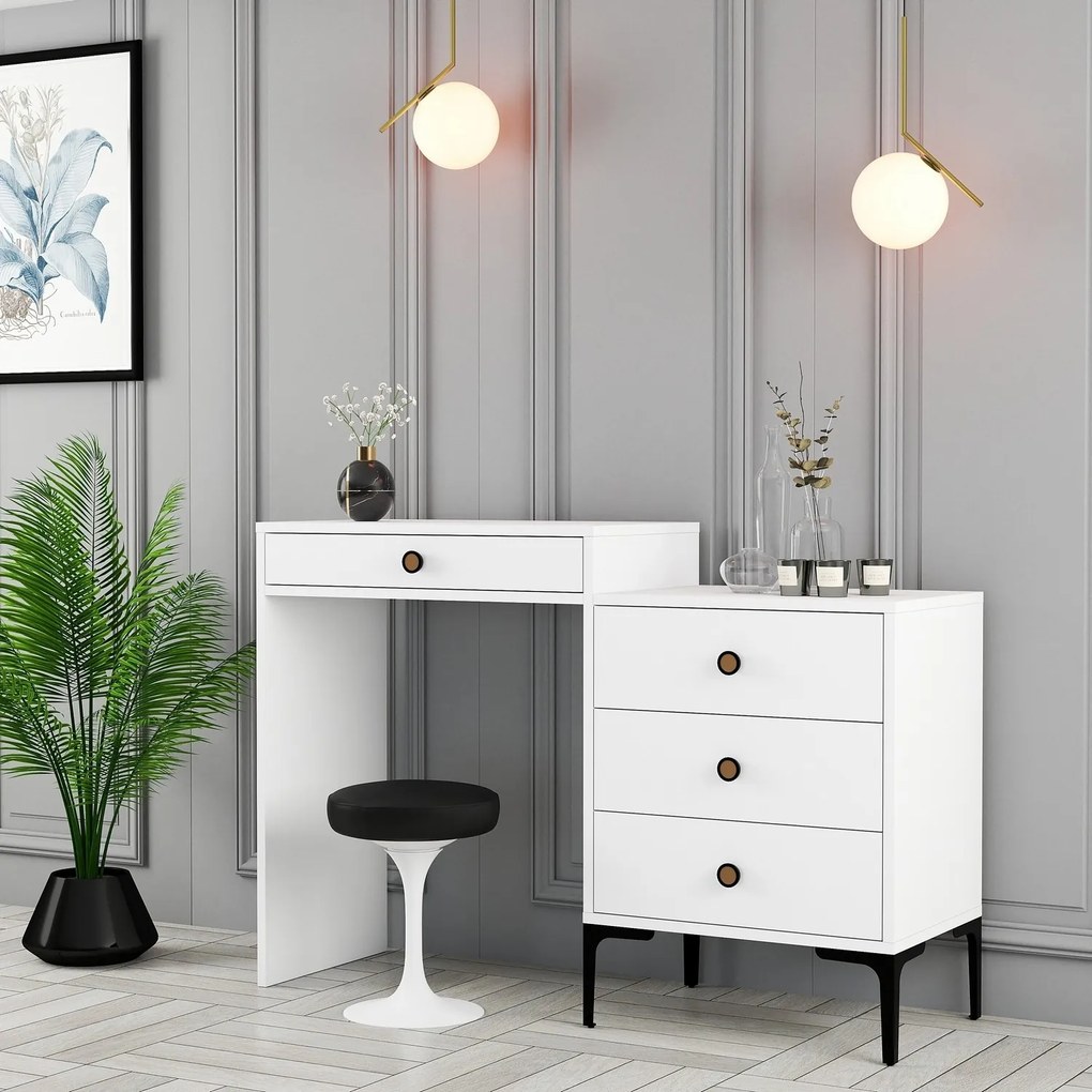 Toaletný stolík Lisbo biely