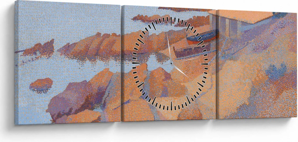 Obraz - Henri Edmond Cross, Calanque des Antibois, reprodukcia (s hodinami) (90x30 cm)