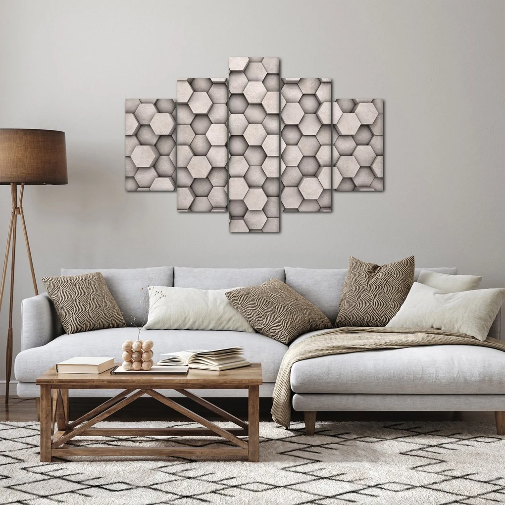 Obraz - Hexagóny v betónovom dizajne (150x105 cm)
