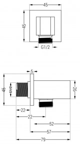 Sprchový set podomietkový MEXEN CUBE DR02 25 cm chróm