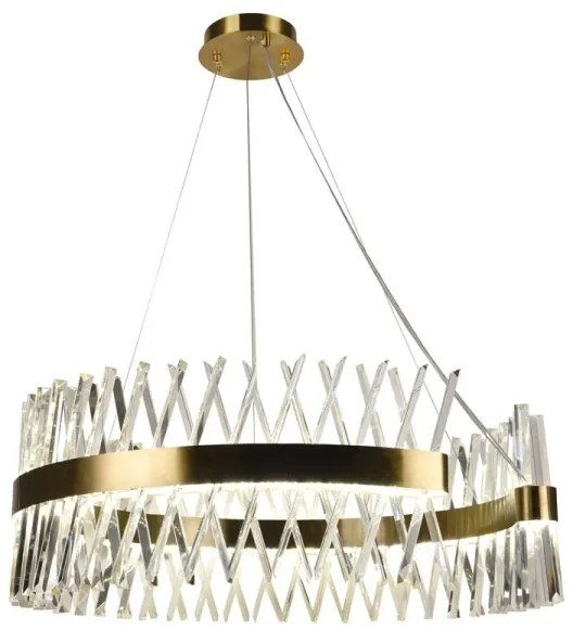 LED Stmievateľný luster na lanku LED/175W/230V 3000-6500K zlatá + diaľkové ovládanie