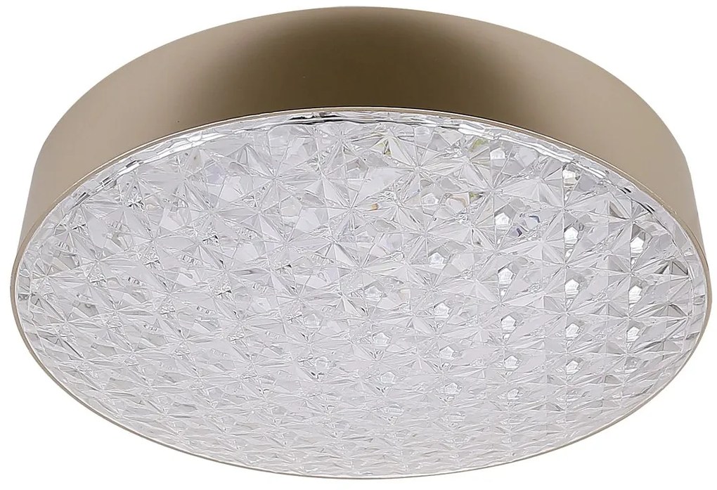 CLX LED stropné osvetlenie SARNO, 24W, teplá biela-studená biela, 38,5 cm, okrúhle, zlaté