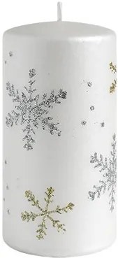 Vánoční svíčka FROST 14 cm bílá
