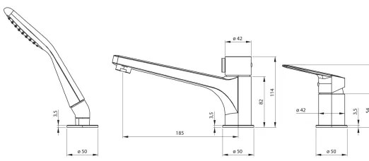 Deante BGJ_N13M - Vaňová súprava s batériou JASMIN čierna