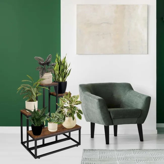 Stojan na kvety ANTIRES RUSTIC čierny