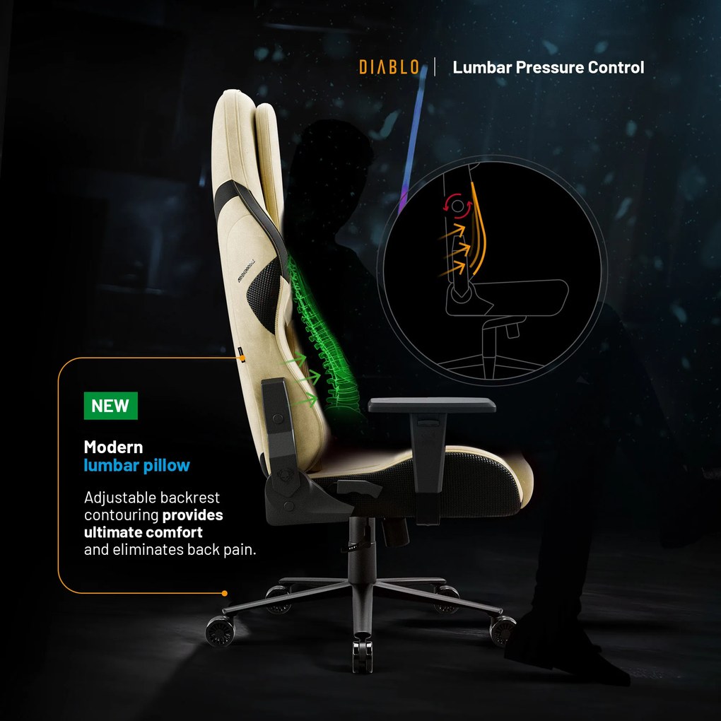 Herné Kreslo Diablo X.One Prime Normal Size Broken Gold