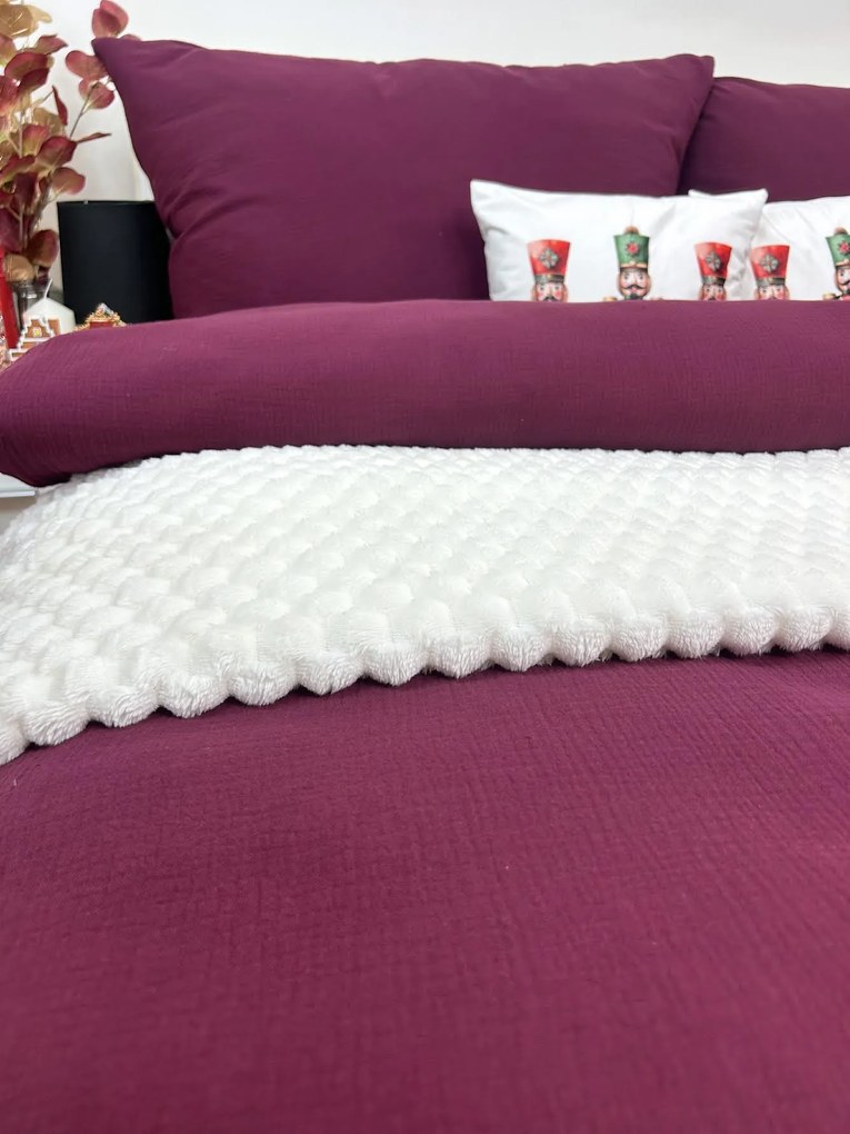 Mušelínové obliečky 140x200 vínové – 100 % bavlna, jemné, priedušné, luxusné, na zipsMušelínové obliečky 140x200 vínové – 100 % bavlna, jemné, priedušné, luxusné, na zips
