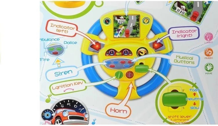 LEAN Toys Interaktívne zvuky detského volantu