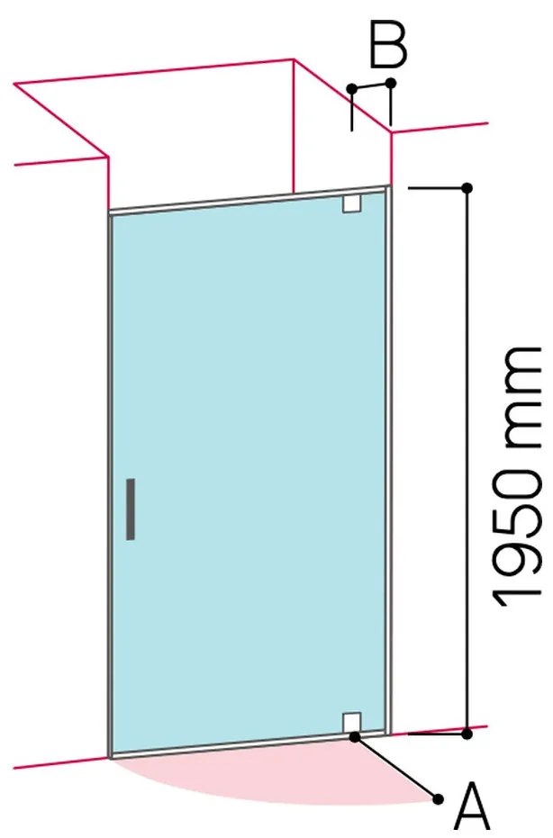 Glass 1989 Isy - Sprchový kút otváravé dvere do niky alebo v kombinácii s bočnou stenou, veľkosť 100 cm, profily chrómové, číre sklo,…