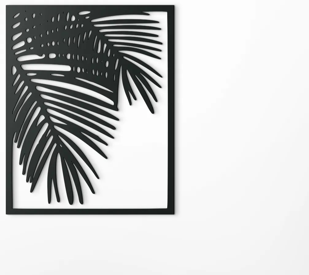 drevko 3D obraz na stenu Palma Rozmer obrazu: 40,5 x 32,5 cm, Farba dekorácie: Čierna