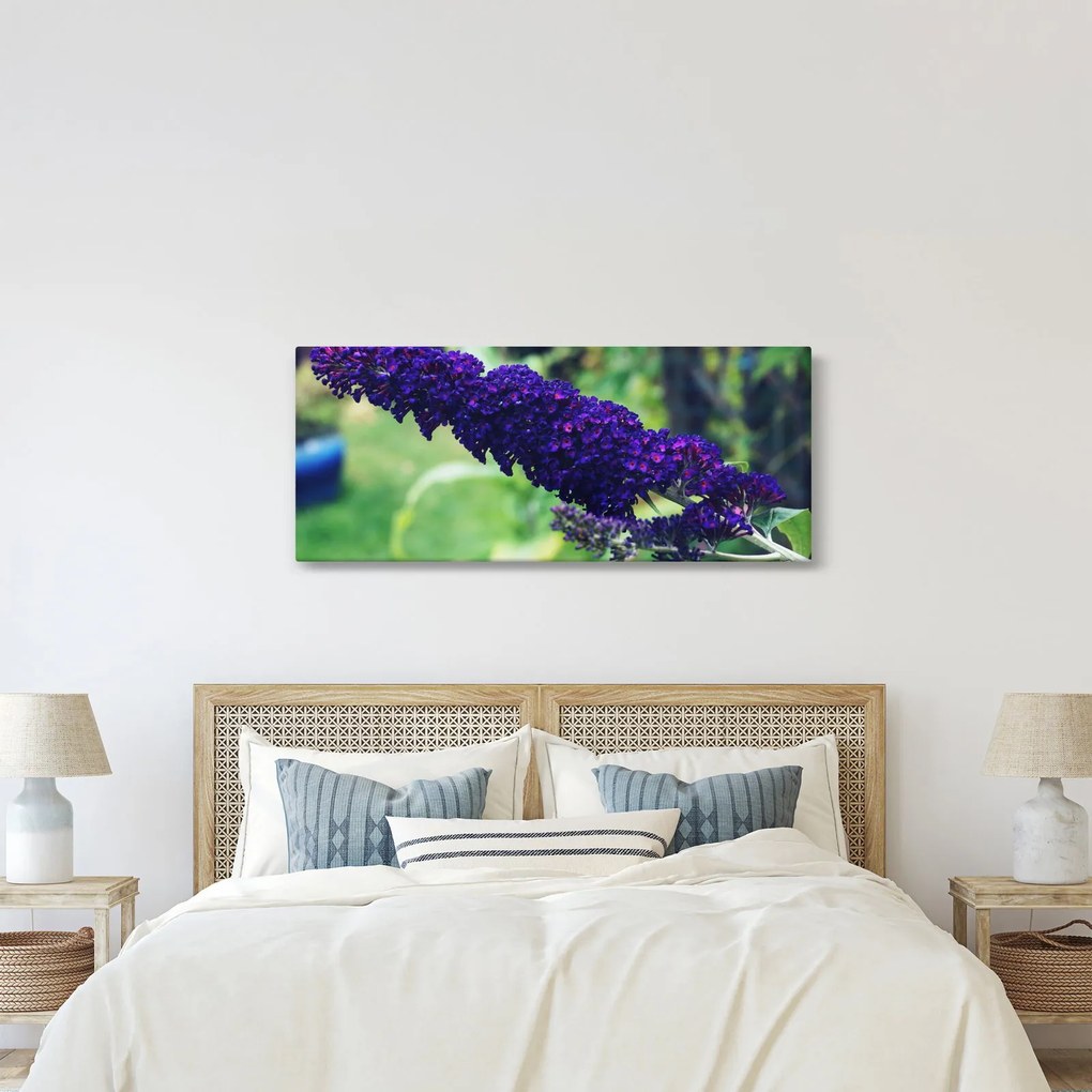 Obraz modrej kvetiny (120x50 cm)