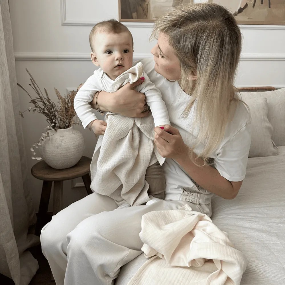 Mušelínová plienka z organickej bavlny vanilková 70×70 cm