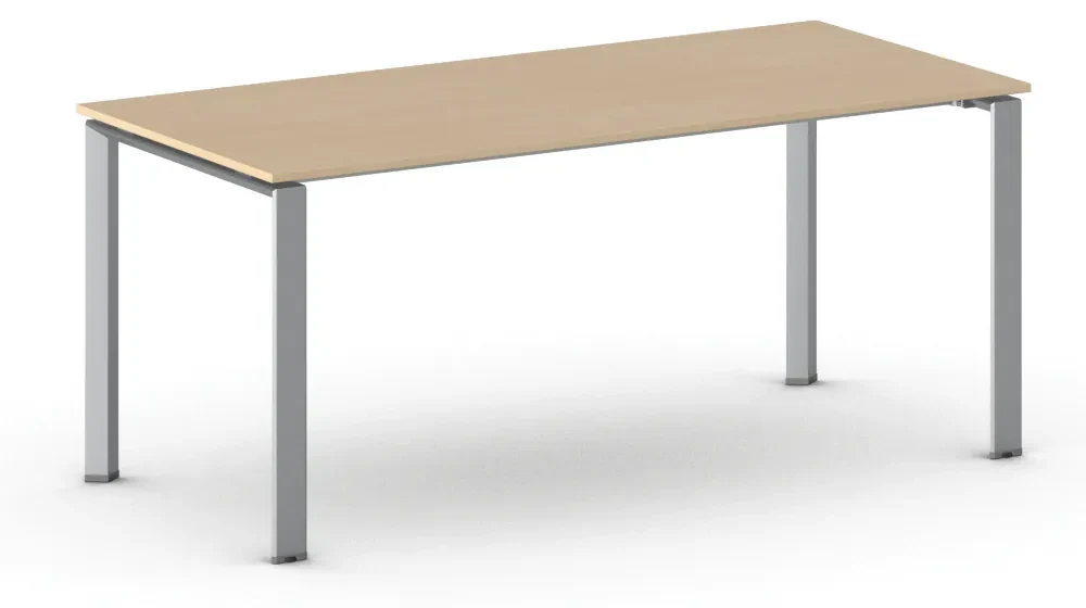 Rokovací stôl PRIMO INFINITY so sivostriebornou podnožou 1800 x 900 x 750 mm, buk
