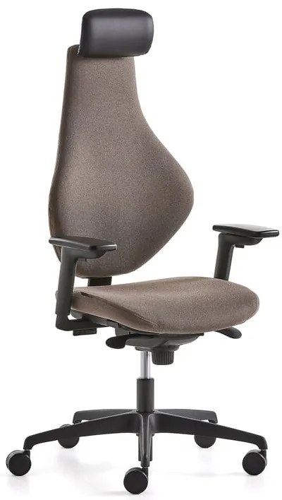 Kancelárska stolička HURRAY, vysoké operadlo, hnedé