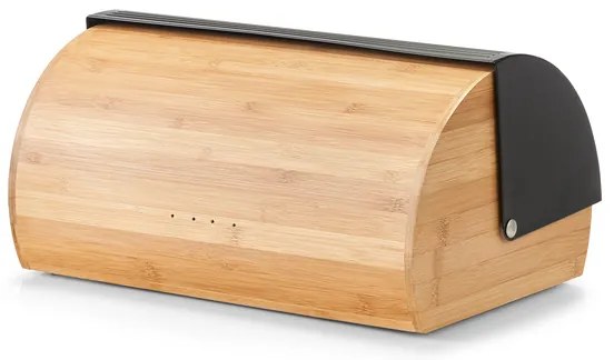 Zeller Present Chlebník veľký, bambusový s odklápacím vekom - čierny kov