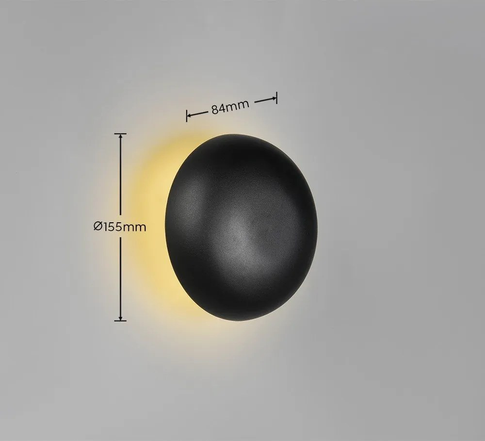 Matne čierne LED nástenné svietidlo na USB Davey – Reality