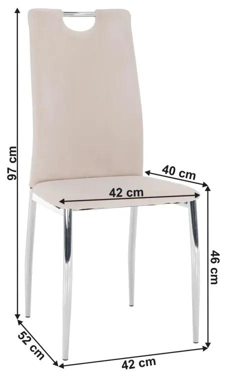 Jedálenská stolička, béžová Dulux Velvet látka/chróm, OLIVA NEW