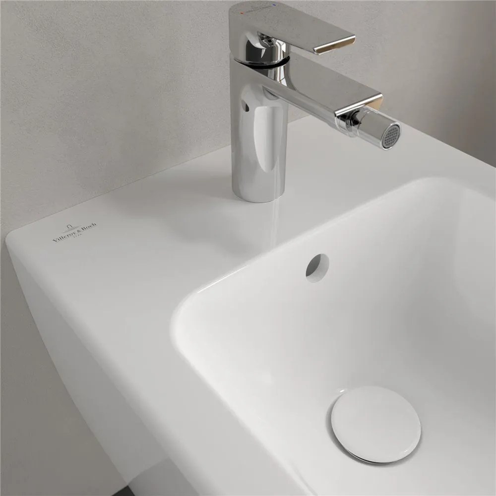 VILLEROY &amp; BOCH Subway 2.0 samostatne stojací bidet s otvorom, s prepadom, 370 x 560 mm, biela alpská, s povrchom CeramicPlus, 540100R1