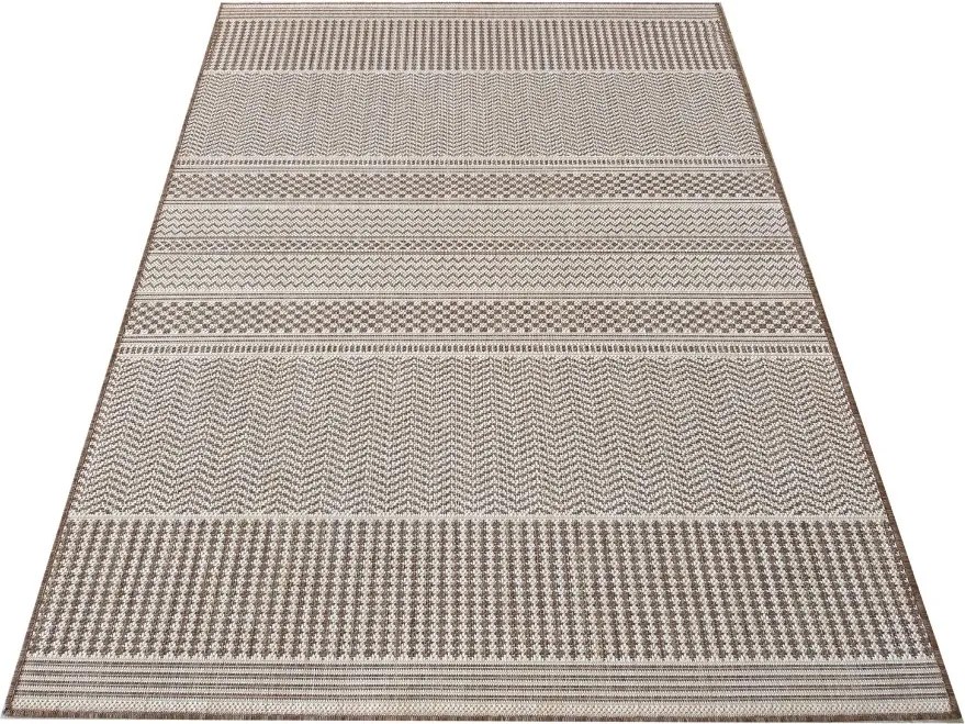 DY Hnedý obojstranný koberec s geometrickým vzorom Zara 12 Rozmer: 80x150 cm