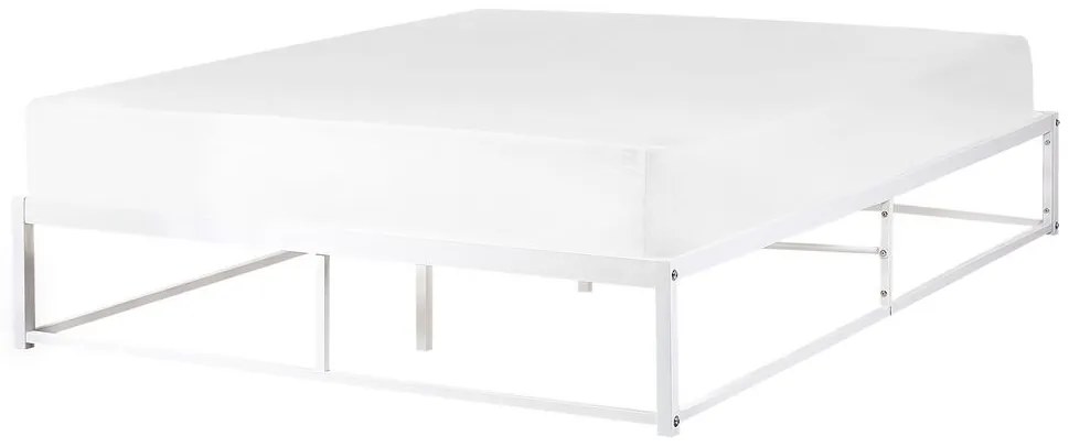 Kovová posteľ 160 x 200 cm biela VIRY Beliani