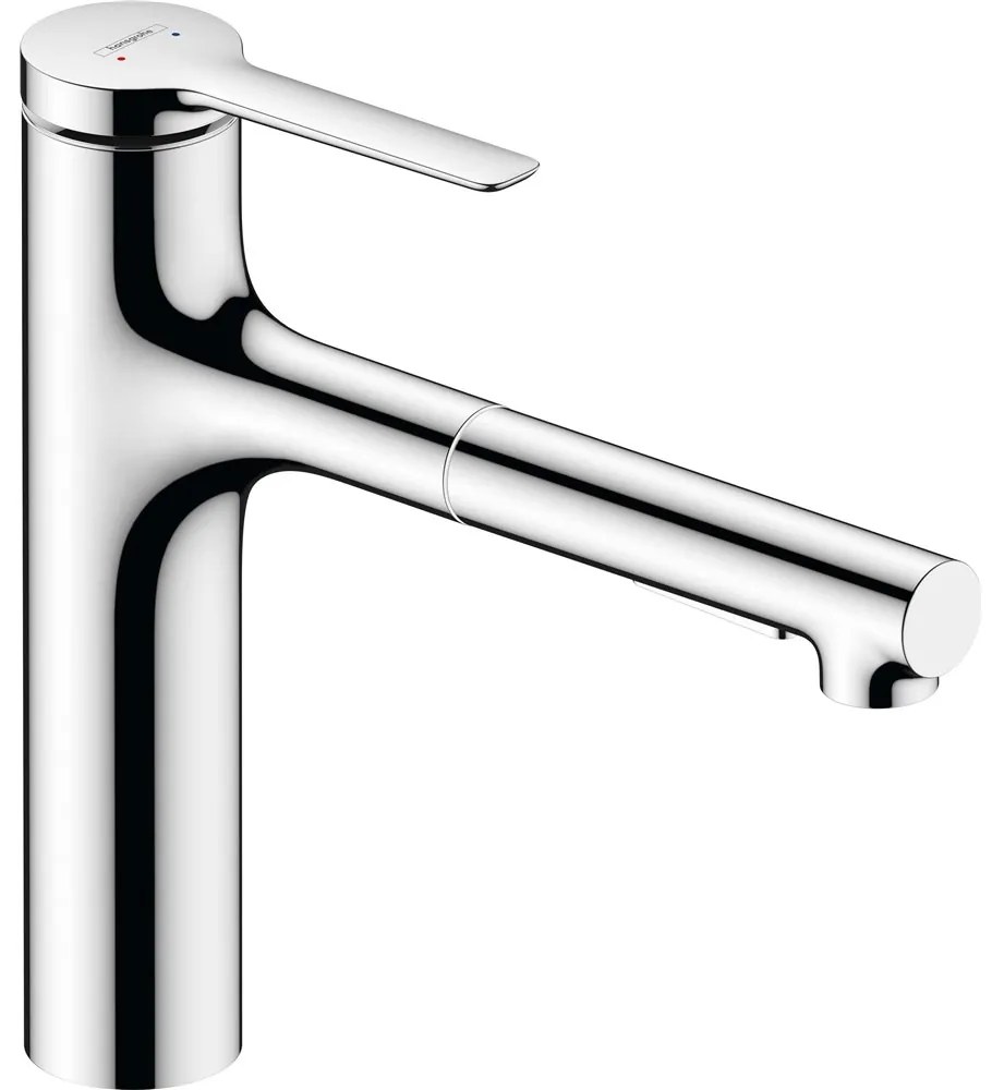 HANSGROHE Zesis M33 páková drezová batéria s vyťažiteľnou sprškou s prepínaním, 2jet, výška výtoku 163 mm, chróm, 74822000