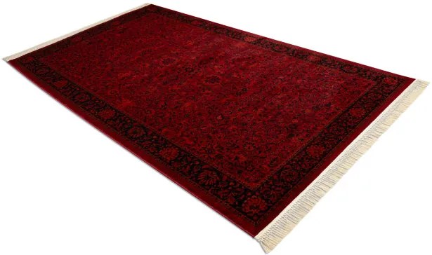 Koberec ORIENT 5125 so strapcami / rám, orientálny / klasický, bordový / čierny