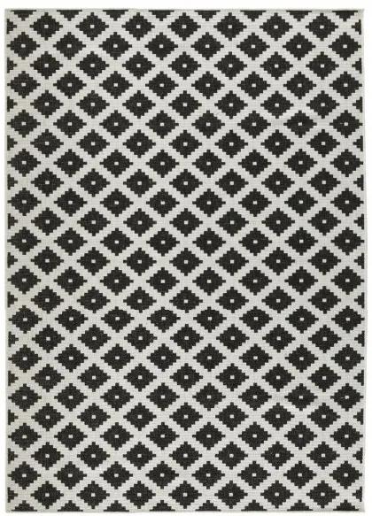 NORTHRUGS - Hanse Home koberce Kusový koberec Twin-Wendeteppiche 103124 schwarz creme – na von aj na doma - 160x230 cm