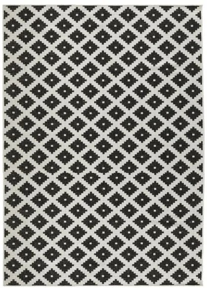 NORTHRUGS - Hanse Home koberce Kusový koberec Twin-Wendeteppiche 103124 schwarz creme – na von aj na doma - 80x250 cm