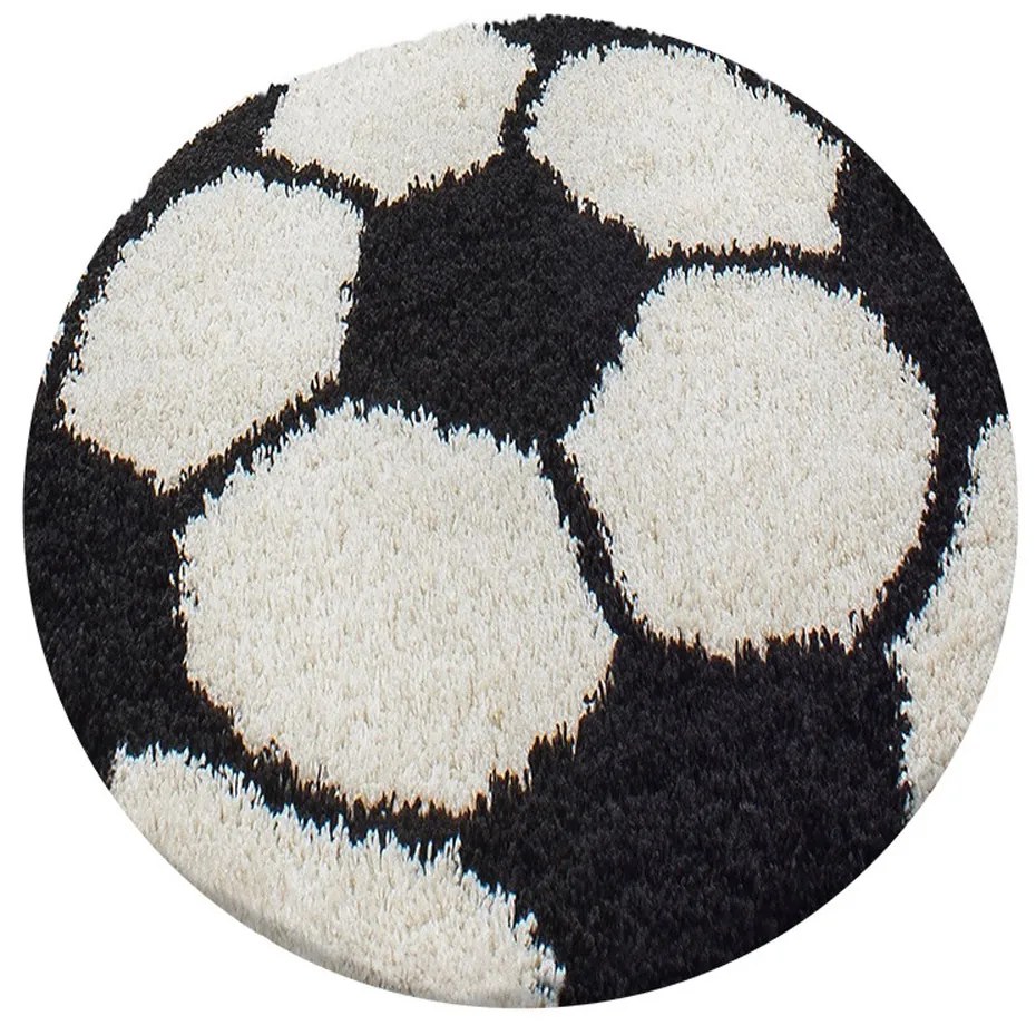 Ayyildiz koberce Kusový koberec Fun 6001 black - 100x100 (priemer) kruh cm