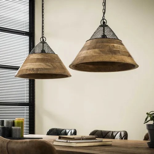 Luster 82-64 2 x Ø40cm Wooden mango shade - PRODUK JE SKLADOM - 1Ks - Komfort-nábytok