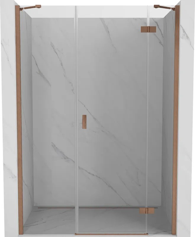 Mexen Mist-H, 1-krídlové sprchové dvere pravé 155 cm, číre sklo, medený matný profil, 8A5-155-001-65-00-P