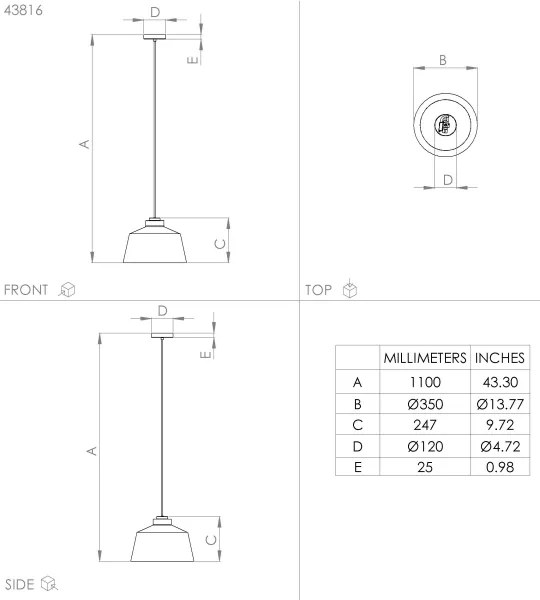 Eglo 43816 - Luster na lanku SOUTHERY 1xE27/40W/230V