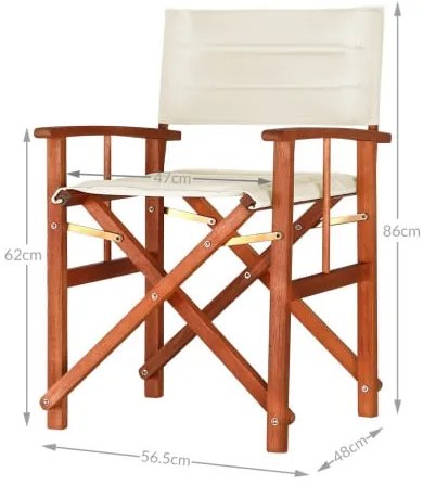 InternetovaZahrada Režisérska drevená stolička - krémová