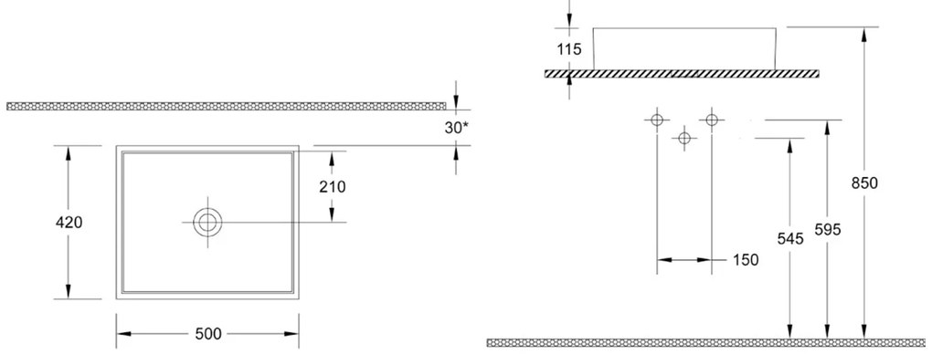 Isvea Isvea, PURITY keramické umývadlo 50x42cm, na dosku, biela, 10PL66050