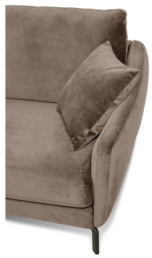 Hnedobéžová zamatová rohová pohovka (ľavý roh) Magic - Scandic